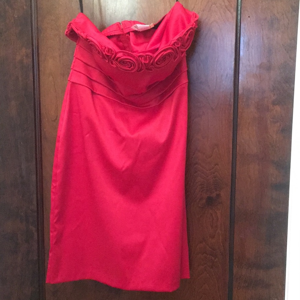 Strapless red party dress size junior medium